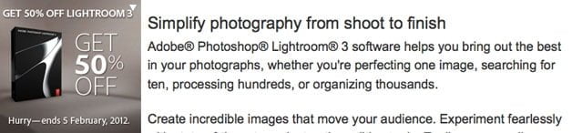 Adobe Photoshop Lightroom 3 – special offer